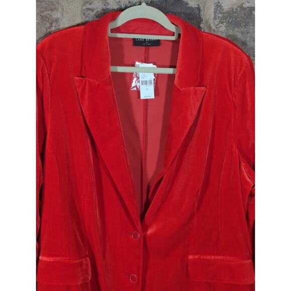 Lane Bryant Jacket Blazer Women's 22 Red Luxe Velvet NEW‎ Holiday Career - Picture 4 of 13